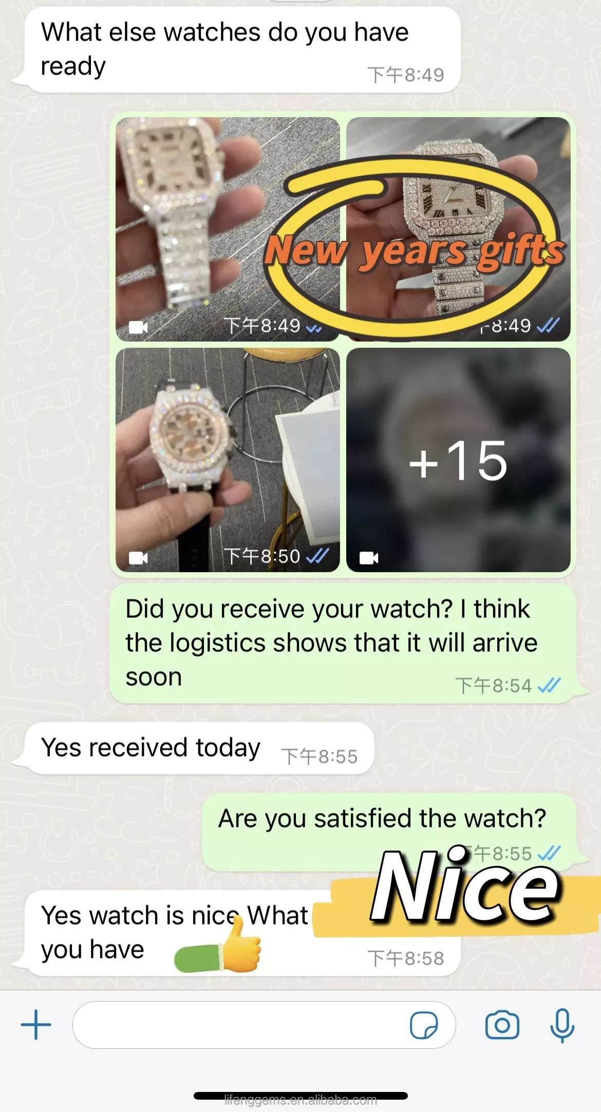 kasus perusahaan terbaru tentang Premium VVS Iced Out White Moissanite Diamond Bezel Jam tangan