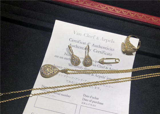  Full Diamond 18K Gold Necklace / Bracelet / Earrings For Women