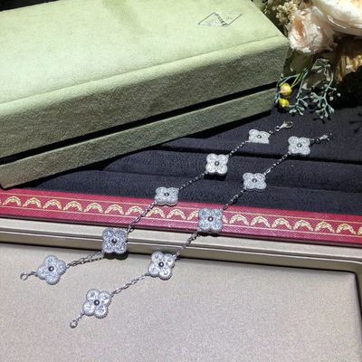 Custom Brand high jewelry White Gold Diamond Custom Brand Vintage  Bracelet 5 Motifs For Girls