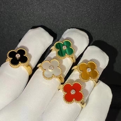 Luxury Vintage Diamond Ring VCA 18k Yellow Gold Ring 1pcs