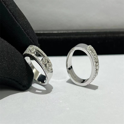 Perhiasan desainer 18k emas cincin berlian putih emas cincin berlian untuk pesta ulang tahun
