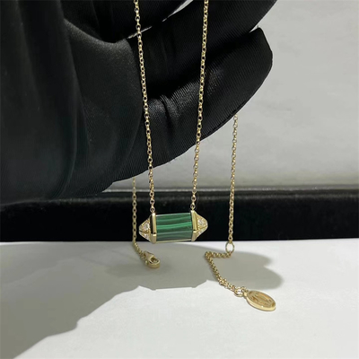 18k Brand Perhiasan Perhiasan Custom Malakit Diamond Emas Kalung