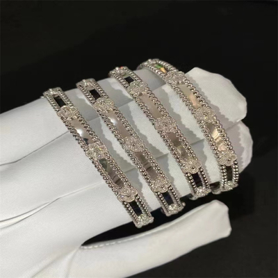 Custom HK Setting Perhiasan VCA gelang 18k White Gold Diamond gelang
