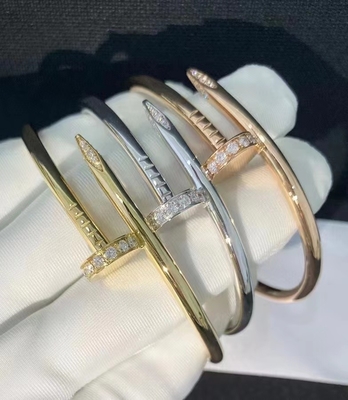 Perhiasan mewah 18K emas gelang berlian kualitas asli 1pcs MOQ