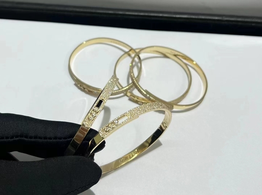 Perhiasan berlian 18k berlian AU750 gelang emas