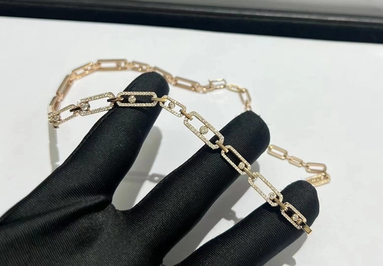 pabrik perhiasan cina 18k emas kuning kalung berlian AU750 emas perhiasan merek tinggi