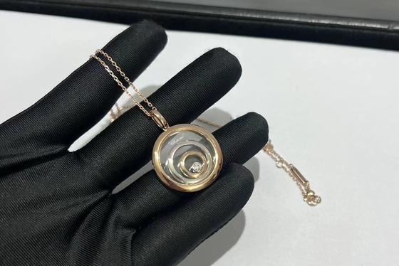 Chopard Happy Diamonds Spirit Kalung 18K Rose&White Gold Dengan Satu Berlian