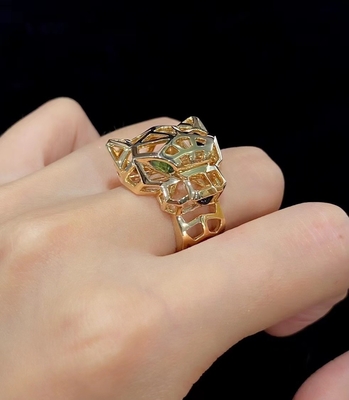 OEM ODM 18K Gold Diamond Ring Panther Ring Jaguar Ring Tiger Ring khusus