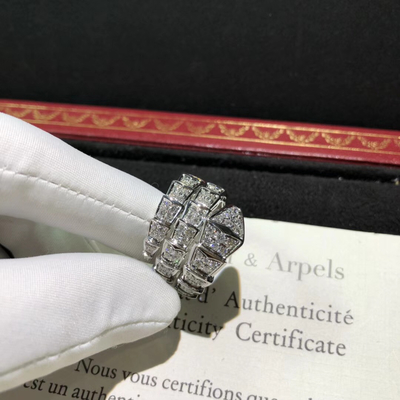 Cincin berlian emas 18 karat yang indah, cincin ular AN855116
