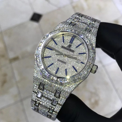 DE Moissanite Vvs Icebox Diamond Jam Tangan Pria Perhiasan