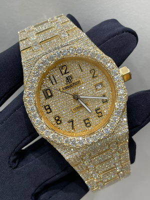 Hiphop Moissanite Ice Cube Jam tangan Otomatis Gerakan