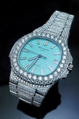Patek Philippe Iced Out Moissanite Watch DEF VVS Moissanite Jam Tangan